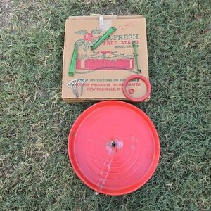 Vintage Xmas Tree Stand Poloron Eva-Fresh Christmas #399 Mid Century Modern Box